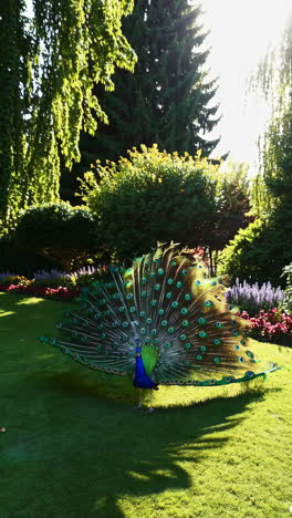 peacock in a beautiful garden