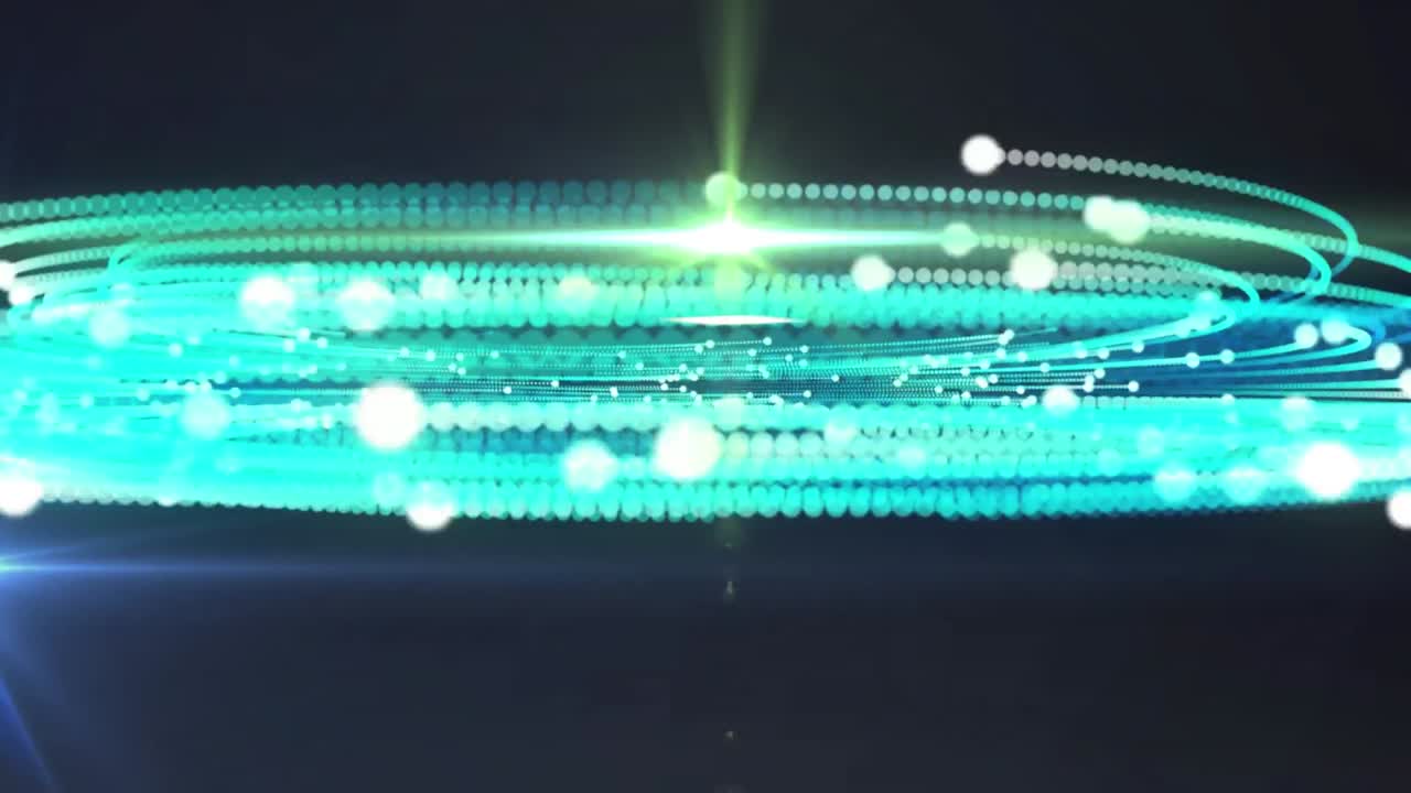 검은 바탕에 있는 빛의 흔적과 반점의 애니메이션