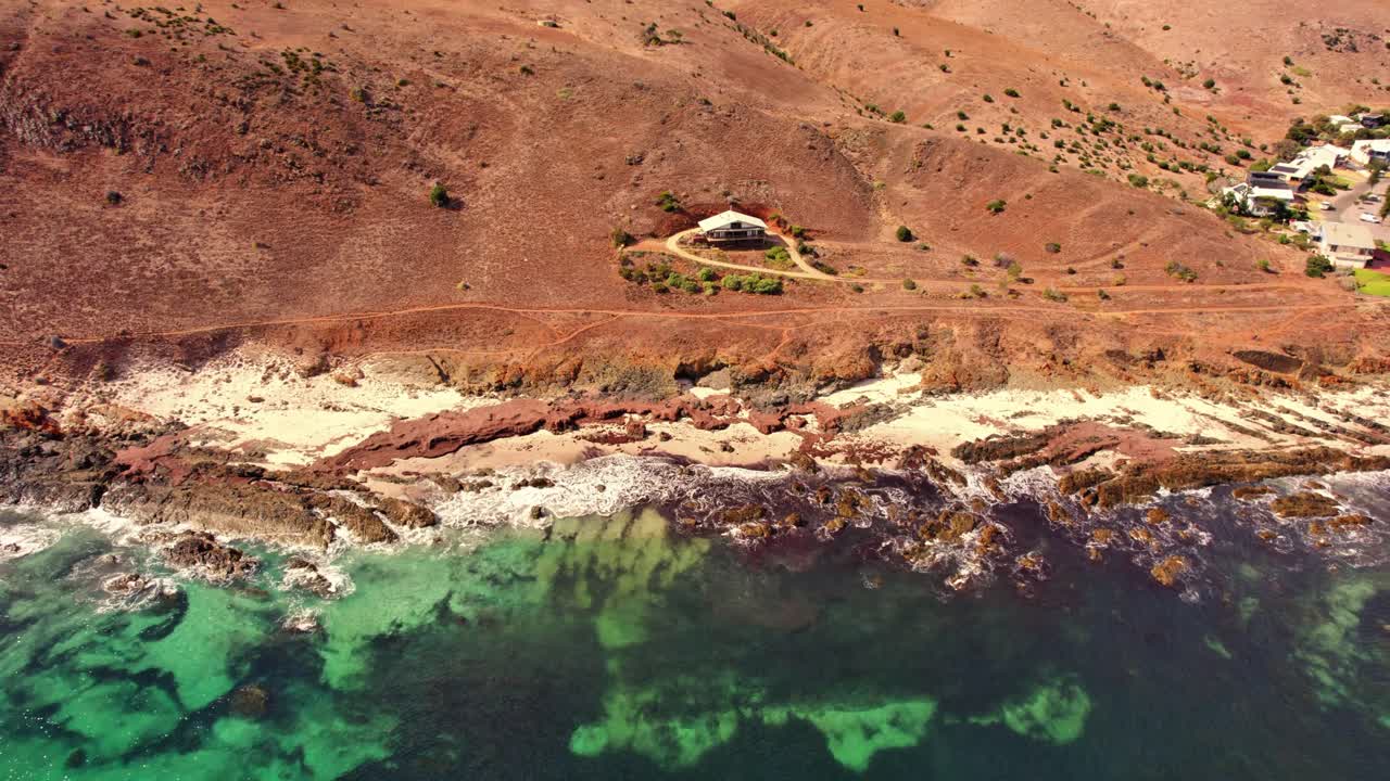 Aerial view of seascape along the vast beach on the South Coast during summer