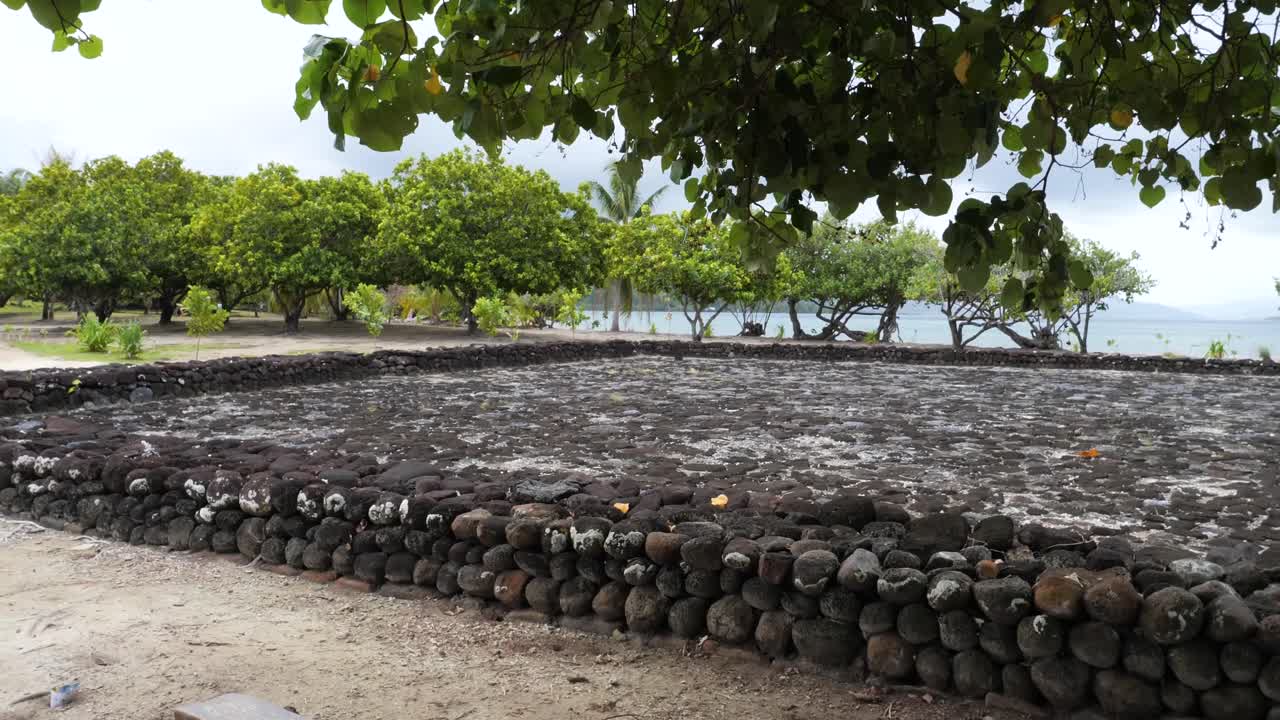 Ancient Stone Ruins on a Tropical Island