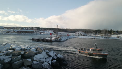 lobster fishing boat in harbour