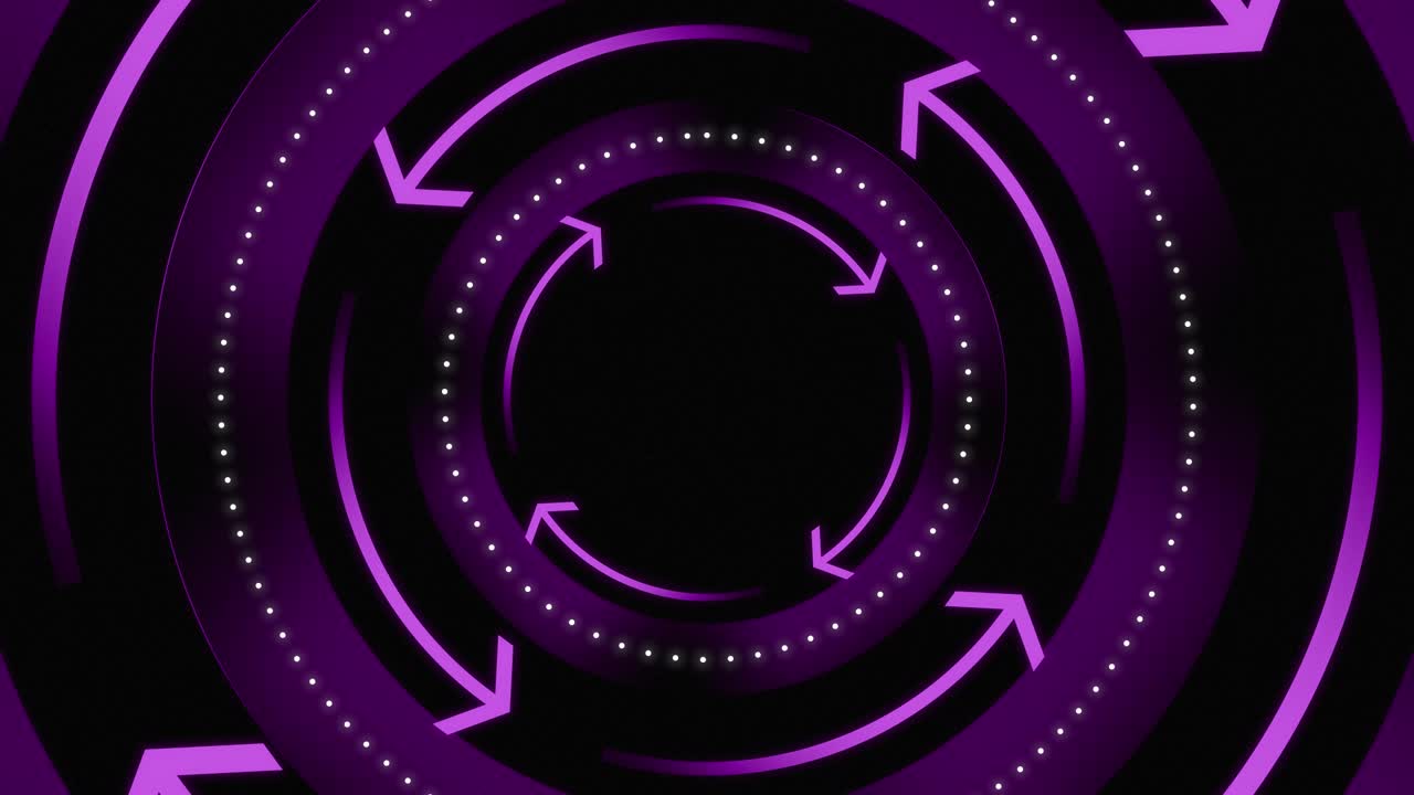 fondo de flecha circular. abstracto limpio, simple y brillante animación de fondo. hermoso diseño de movimiento. los conceptos de negocios, finanzas, tecnología, futurista, internet, datos, fibra óptica, velocidad, inalámbrico, web, móvil, sin costuras, loopable