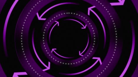 fondo de flecha circular. abstracto limpio, simple y brillante animación de fondo. hermoso diseño de movimiento. los conceptos de negocios, finanzas, tecnología, futurista, internet, datos, fibra óptica, velocidad, inalámbrico, web, móvil, sin costuras, loopable