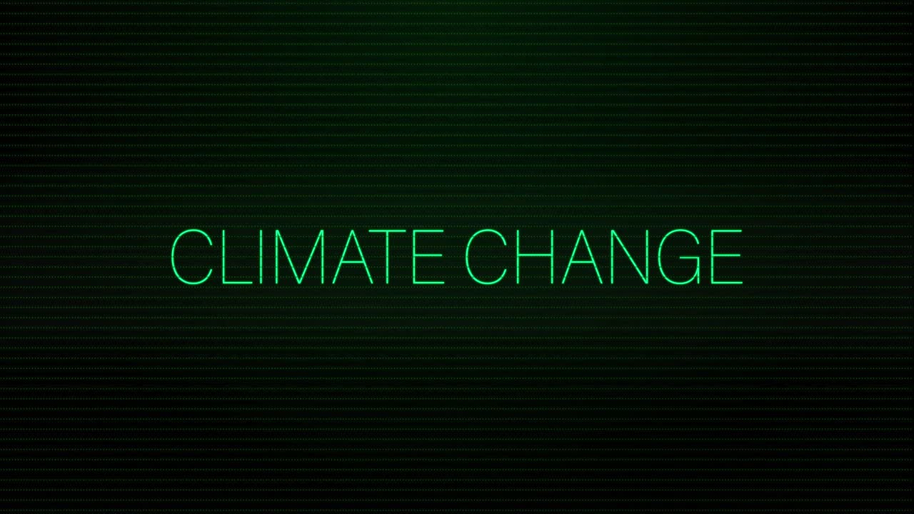 animazione di interferenza sul cambiamento climatico testo su sfondo nero