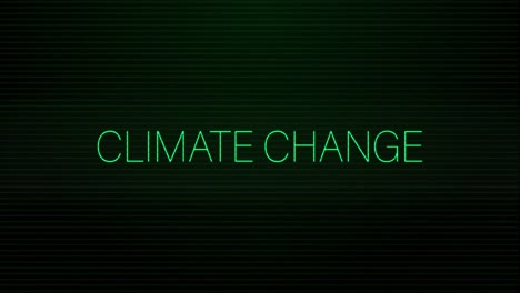 animation of interference over climate change text on black background