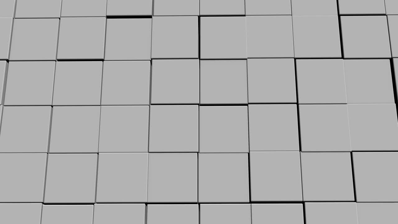 cubos de red con información en el interior, moviéndose y conectándose, formando una pared cúbica.