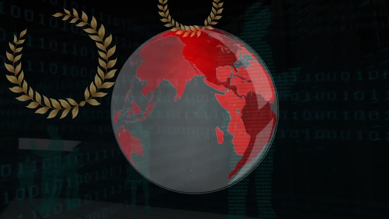 검은색 바탕에 지구 위에 떠다니는 꽃줄기의 애니메이션