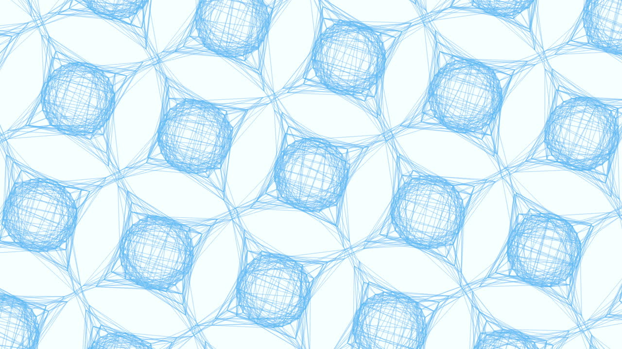 círculos y líneas intersectantes en patrón azul y blanco