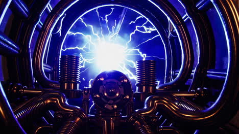 futuristic machine with plasma discharge