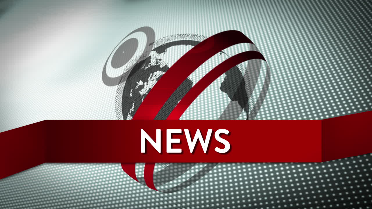 animación de noticias de palabras escritas en un estandarte con globo