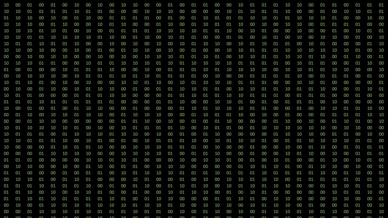 Computer screen animation with fast changing binary data.