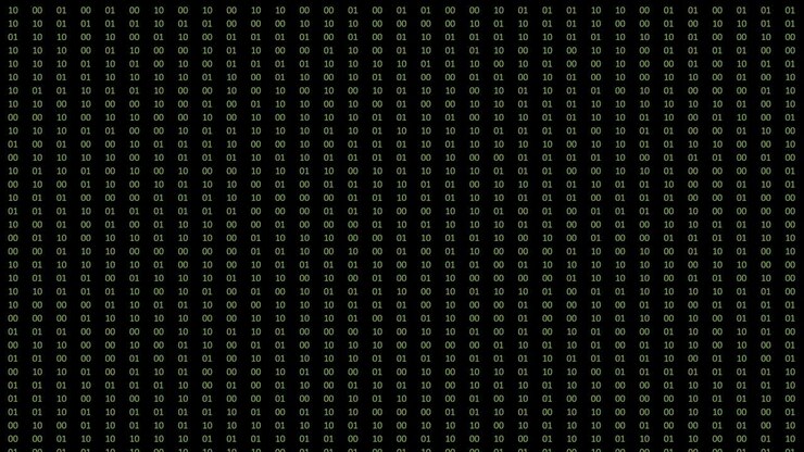 Computer screen animation with fast changing binary data.
