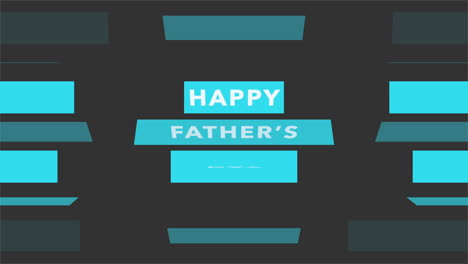 animation text fathers day on black fashion and minimalism background with blue lines