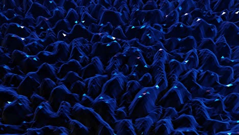 estilo oscuro abstracto bajo fondo poli en 4k. ondas abstractas se mueven en superficie metálica brillante en bucle. animación suave y sin costuras. simple geometría minimalista bg. color azul