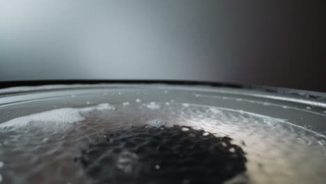 loud speaker plays music with diaphragm covered with water