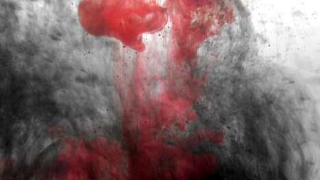pintura roja de flujo orgánico de bucle 4k.