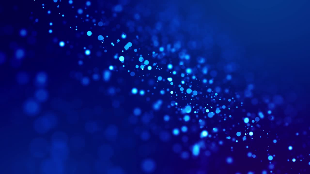 파란색 빛나는 입자가 적적한 액체 속으로 흐르고 밝게 반인다 - 공상과학 소설 - 4k 3d 공상과학 공상학적 배경 - 반이는 입자, 현장 깊이 및 보케 - 알파 채널 19