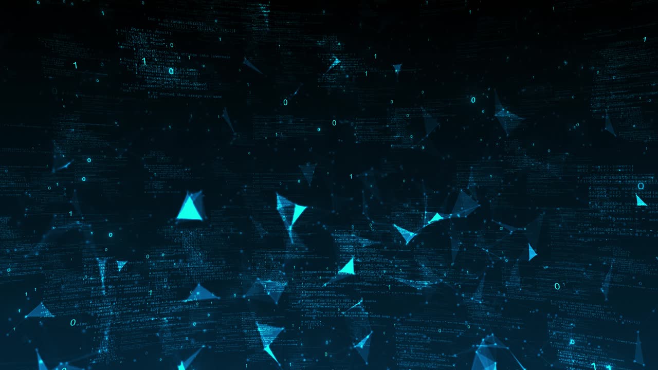 Polygonal space futuristic wave dots lines connection points digital background plexus effect 3d 4k