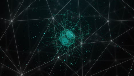 animation of network of connections over shapes