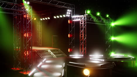 escenario de concierto con iluminación de colores
