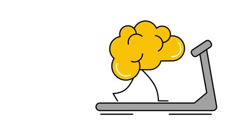 4k video of cartoon training brain creative design.