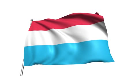 flag of luxembourg with fabric structure in the wind (alpha channel, loopable)