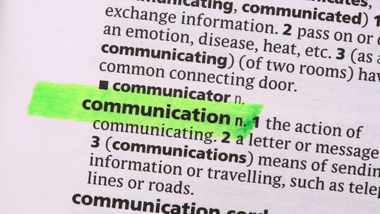Communication highlighted in green