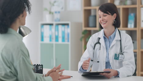 Smile,-doctor-and-handshake-of-patient-to-welcome