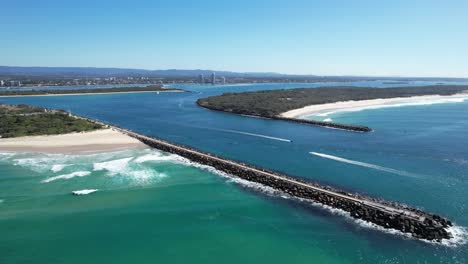 perfect day at the spit - south stradbroke island and southport - gold coast - qld - queensland - australia - aerial shot