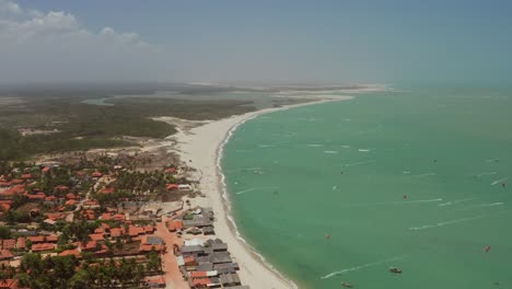 kitesurfers at the small town of barra grande in the north of brazil