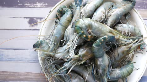 fresh prawns in a bowl