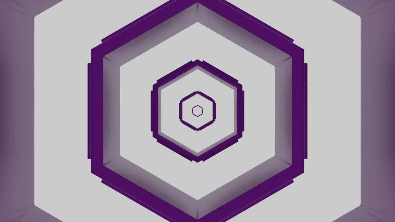 보라색 육각형 터널