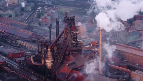 air pollution from industrial plants. large plant