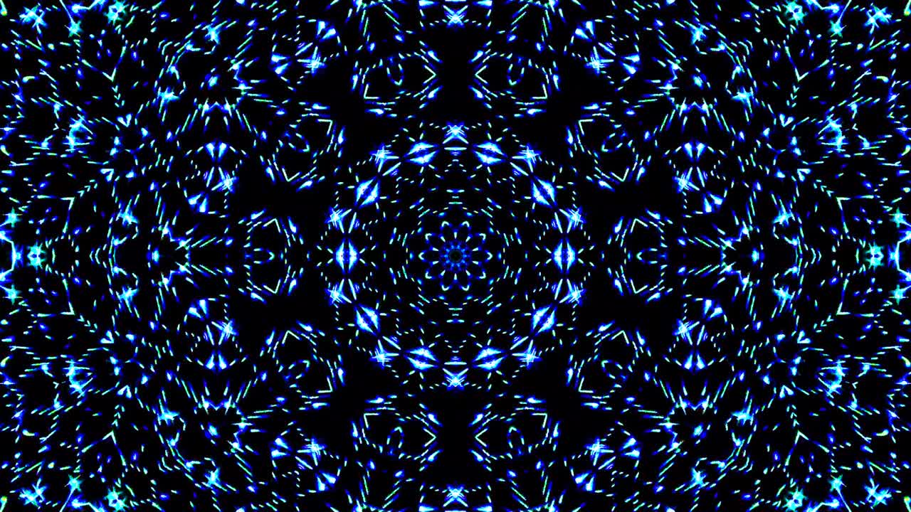 shining bright lines set blue wave motion, colorful, on black background