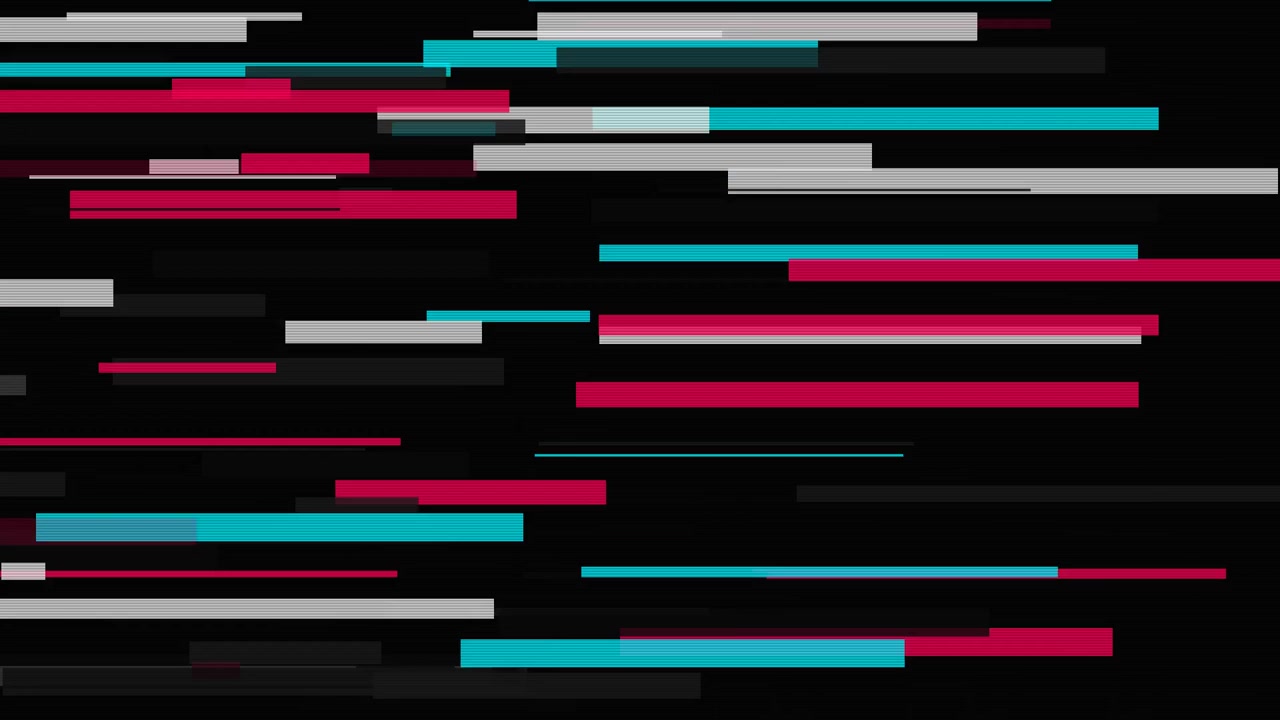 Abstract Digital Glitch Effect with Moving Horizontal Bars