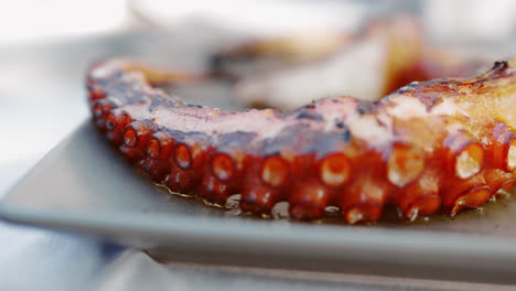 pulpo a la parrilla en el plato