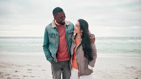 Beach,-hug-and-happy-couple-in-nature-with-love