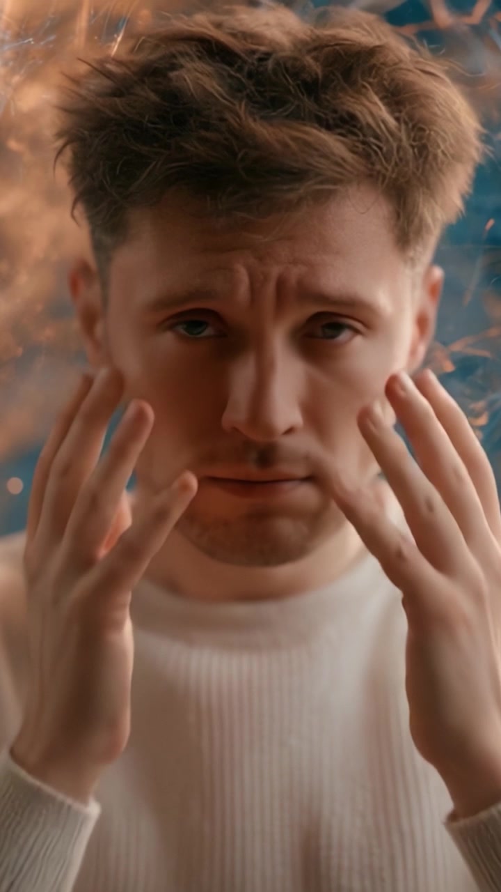 A Journey Through Turmoil: Captivating Portrait of Emotional Distress Transitioning to Resolute Resilience Captured in Two Striking Frames