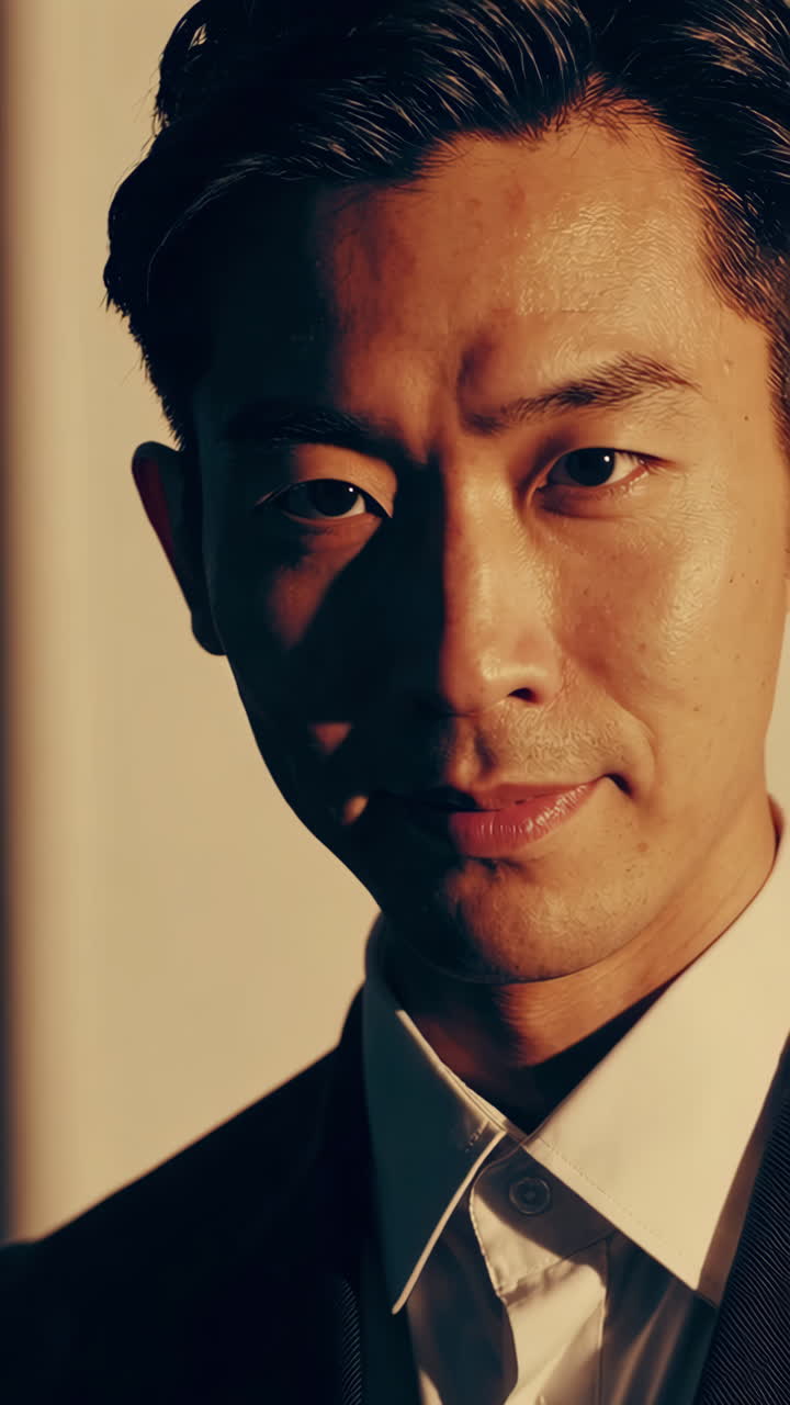 Portrait of a Man in a Suit with Dramatic Lighting