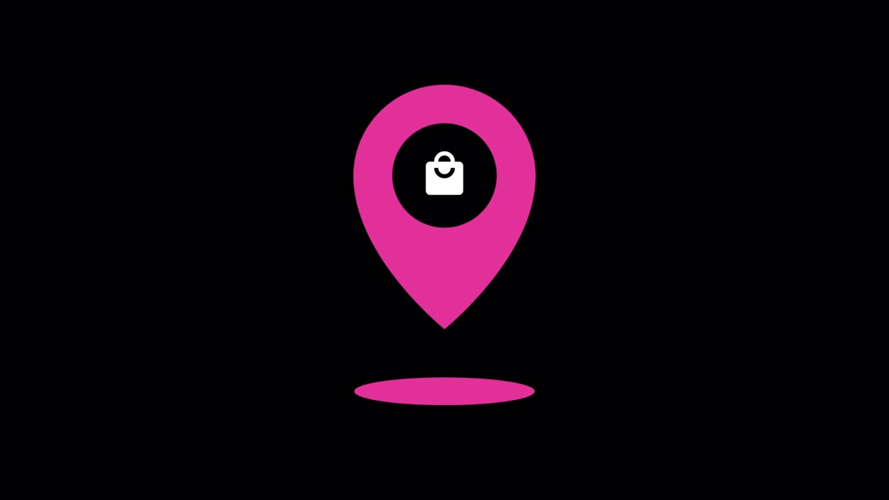 Shopping Mall Location Pin Animation