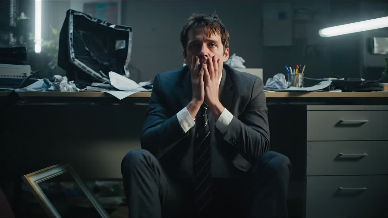 Stressed Man in Office
