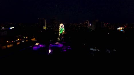 city night view with ferris wheel