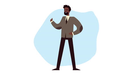 afro elegant businessman character animation