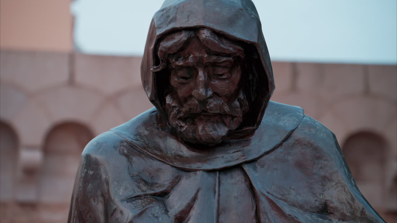 Monaco City, Monaco - October 4, 2024: Statue of Prince Francois Grimaldi with the Palace on the background