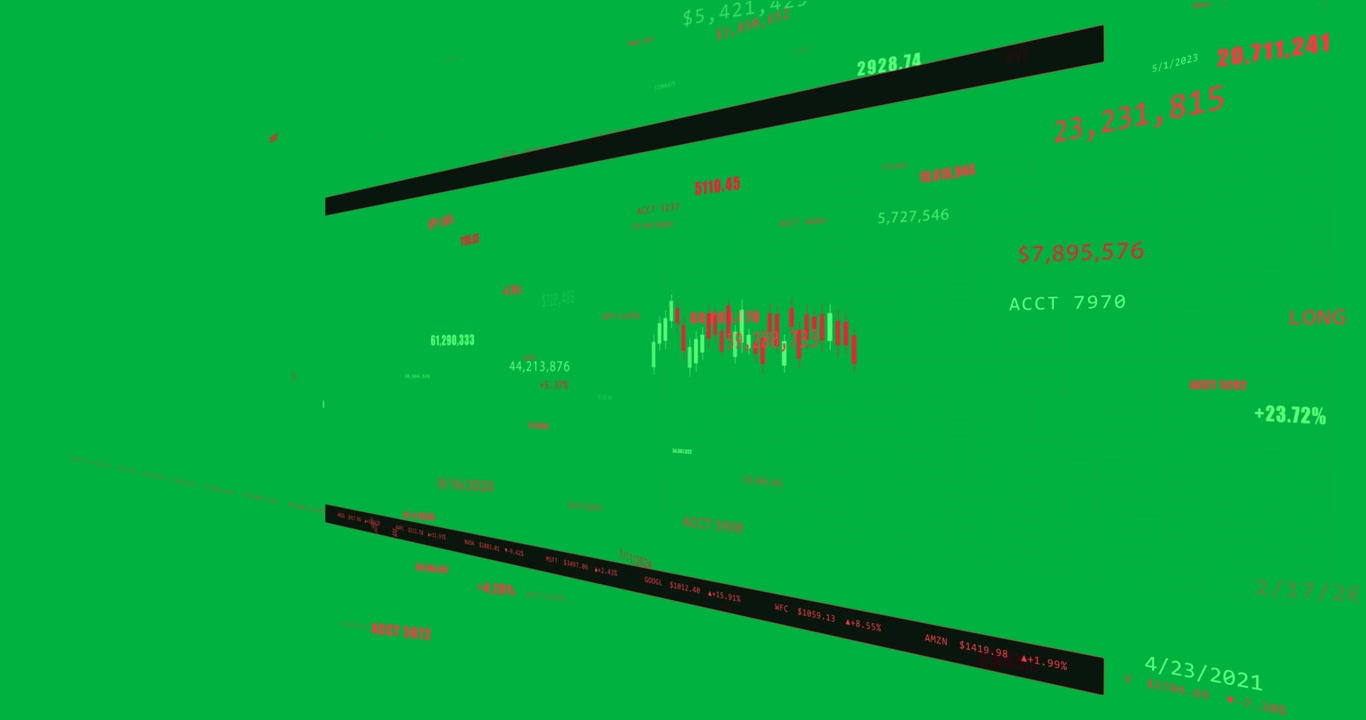 Al caricamento, griglia rossa che scorre a destra, candele che oscillano, numeri che lampeggiano mostrando i totali su sfondo trasparente.