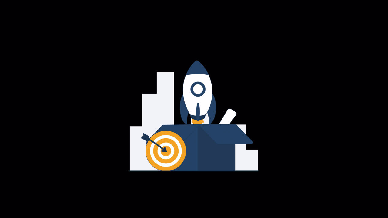 Rocket Launching from Box with Target and Arrow