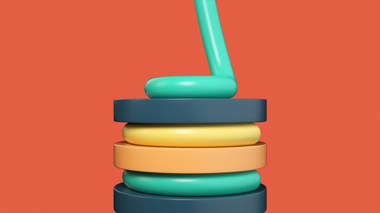 Colorful 3D Abstract Shapes Stack