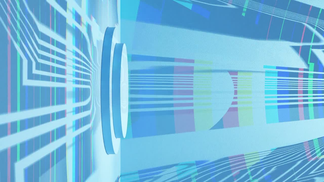 첨단 기술 환경에서 미래의 홀로그램 디스플레이 파란색 수직