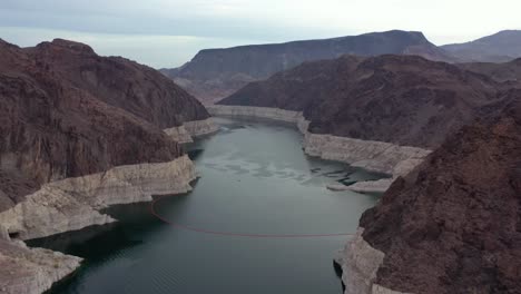 aerial view of lake mead just before the hoover dam