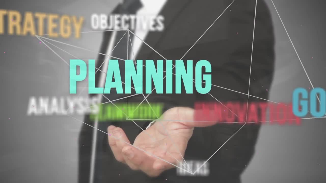 카우카스 사업가에 대한 텍스트와 연결 네트워크의 애니메이션